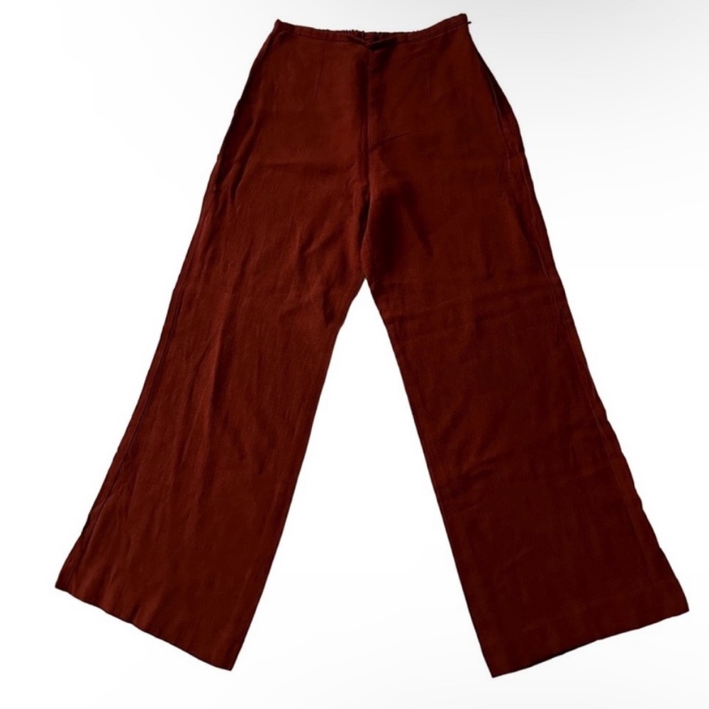 STAUD // Linen Side Zip Wide Leg Pants